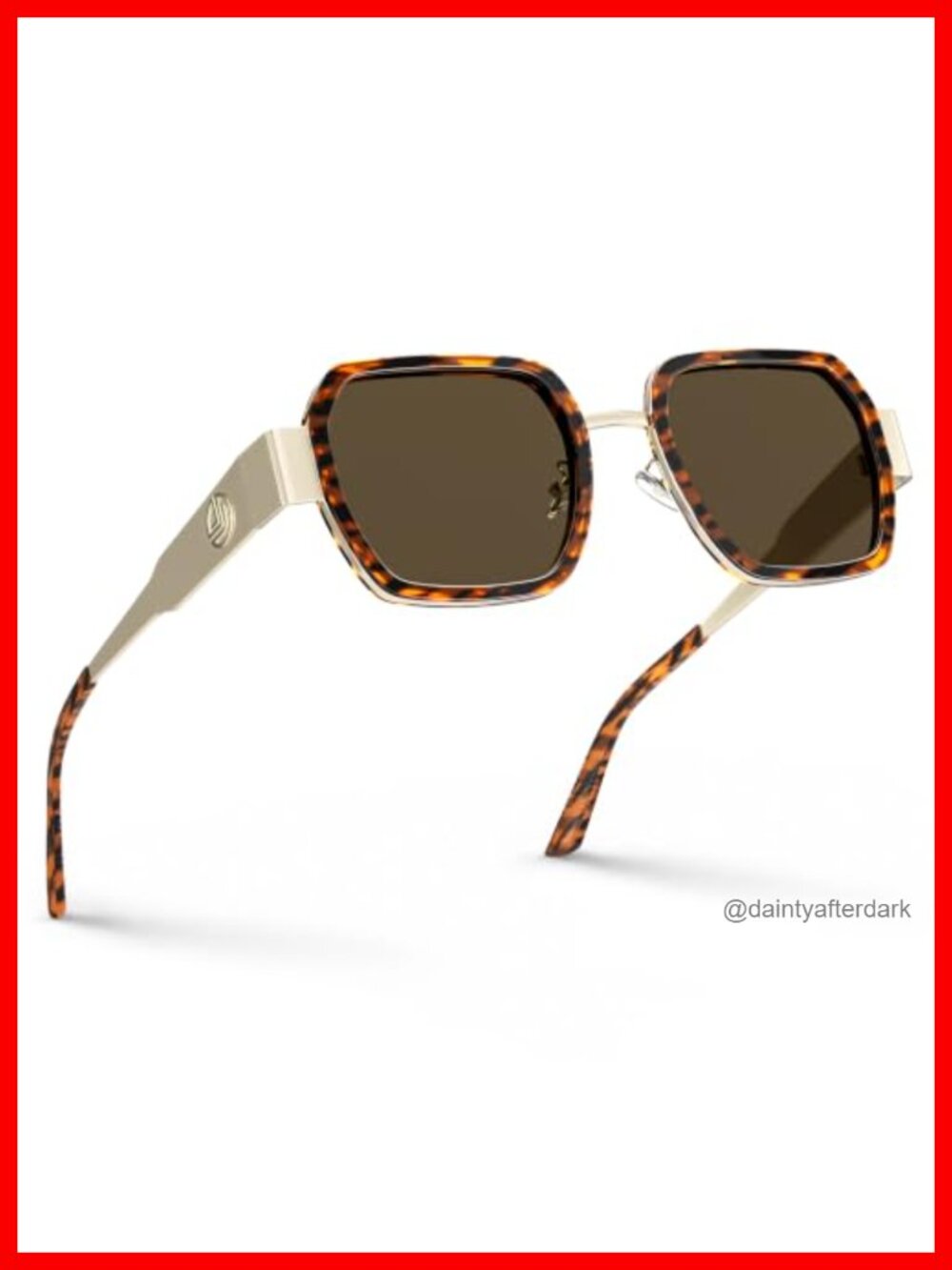 LEHAMI Polarized UV Protection Oversized Square Metal Sunglasses Women